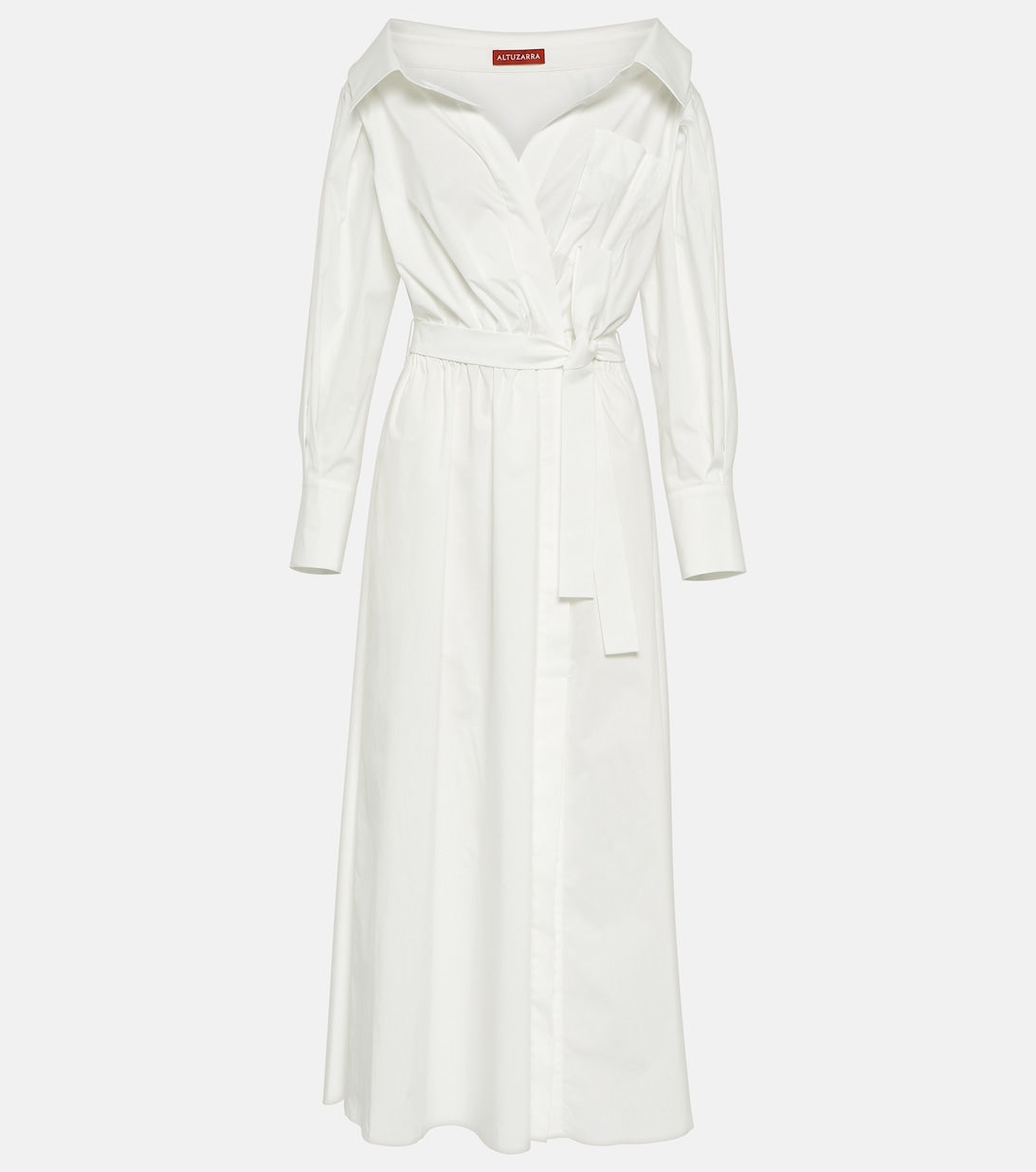 ALTUZARRA cotton blend wrap dress Lyddy, white