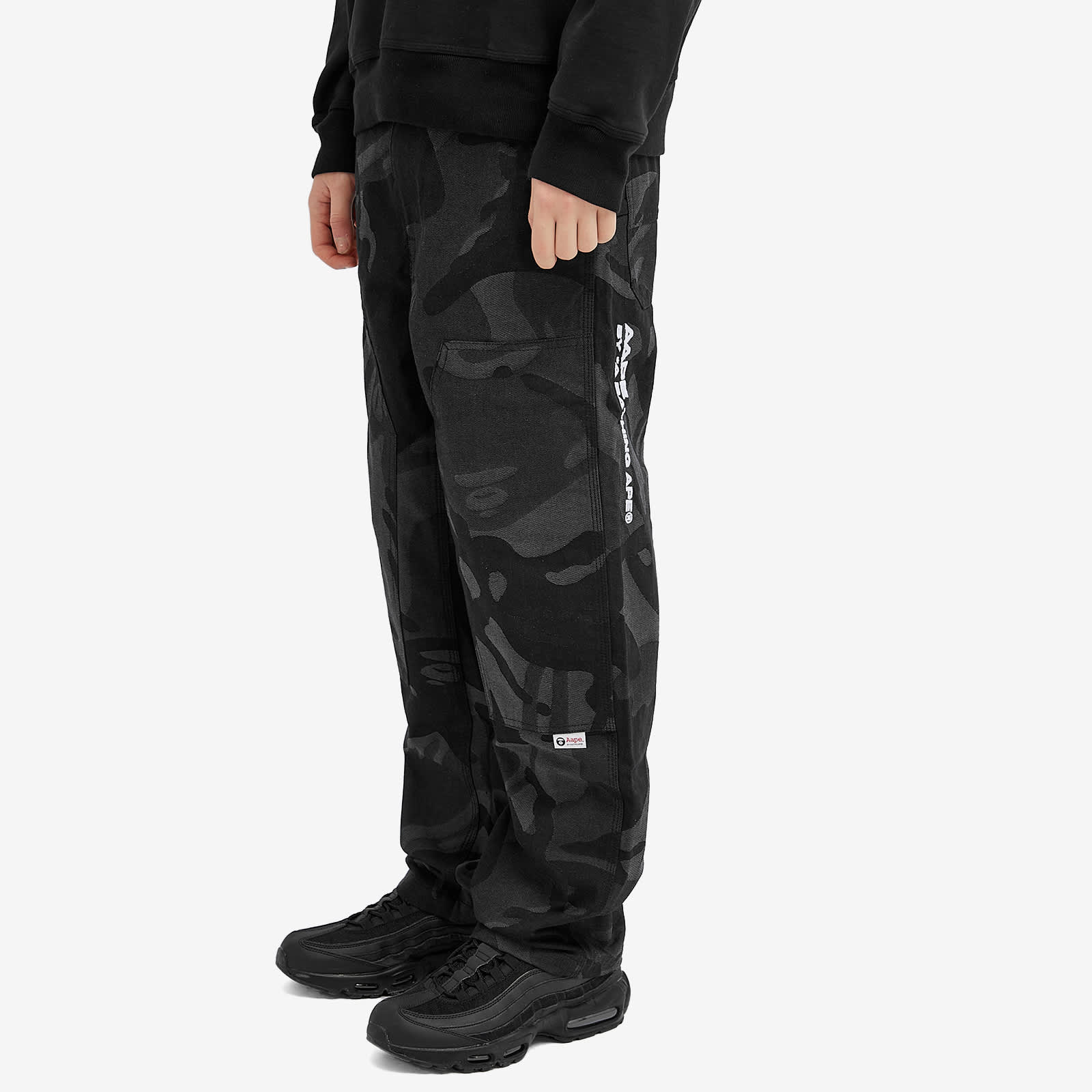 Aape College Jacquard Camo Pants, Black