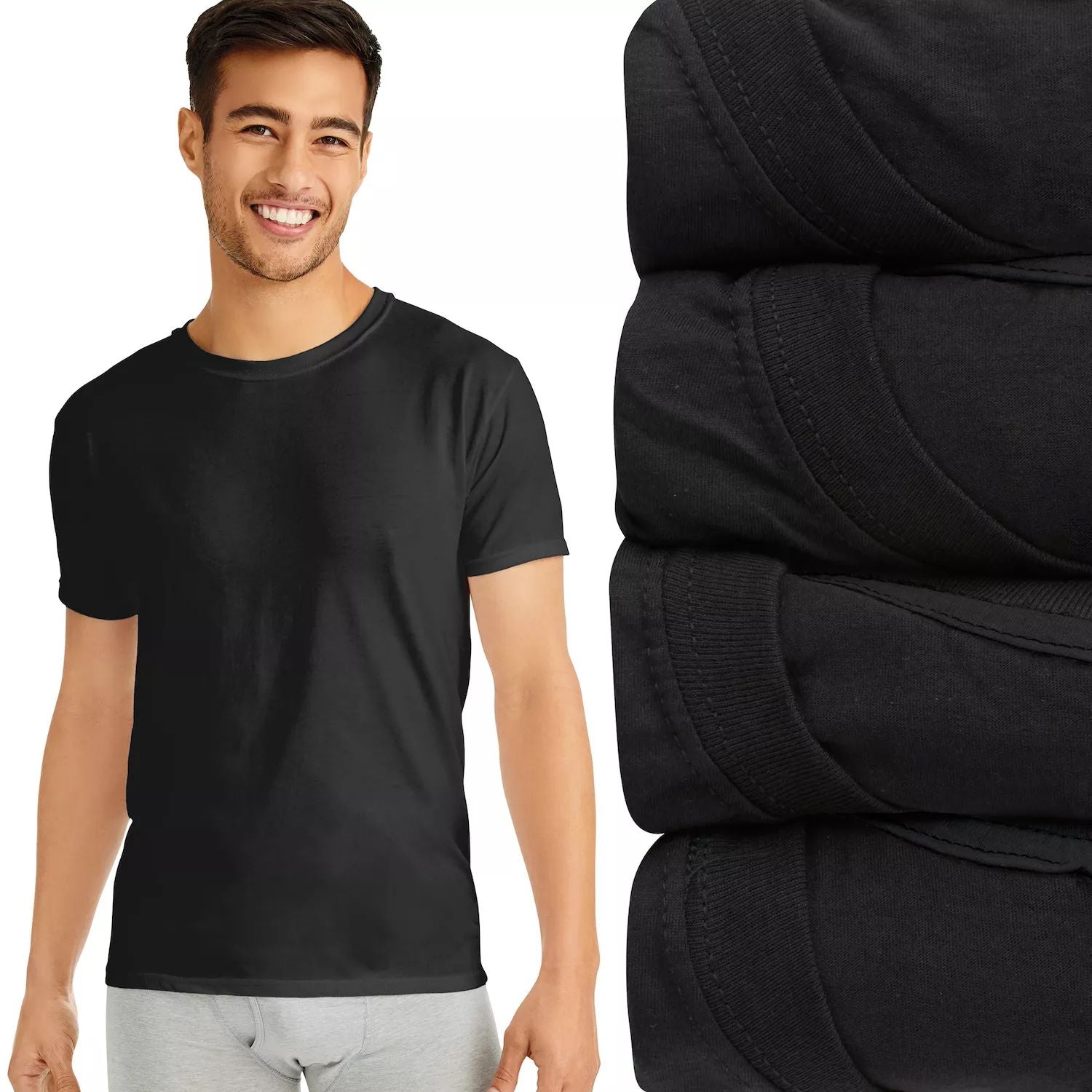 Hanes Ultimate Men's Slim Fit T-Shirts, 4 Pairs