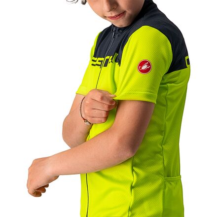 Neo Prologo Jersey - Kids Castelli, Electric Lime/Savile Blue