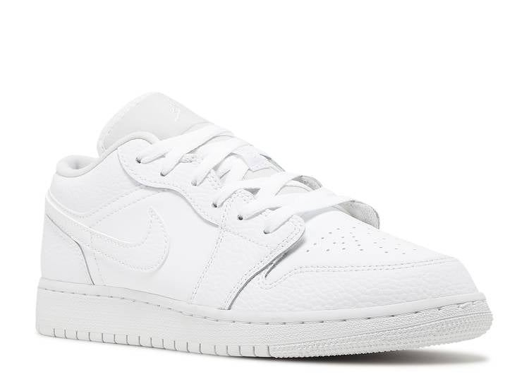 حذاء رياضي AIR JORDAN 1 LOW GS 'TRIPLE WHITE'، باللون الأبيض