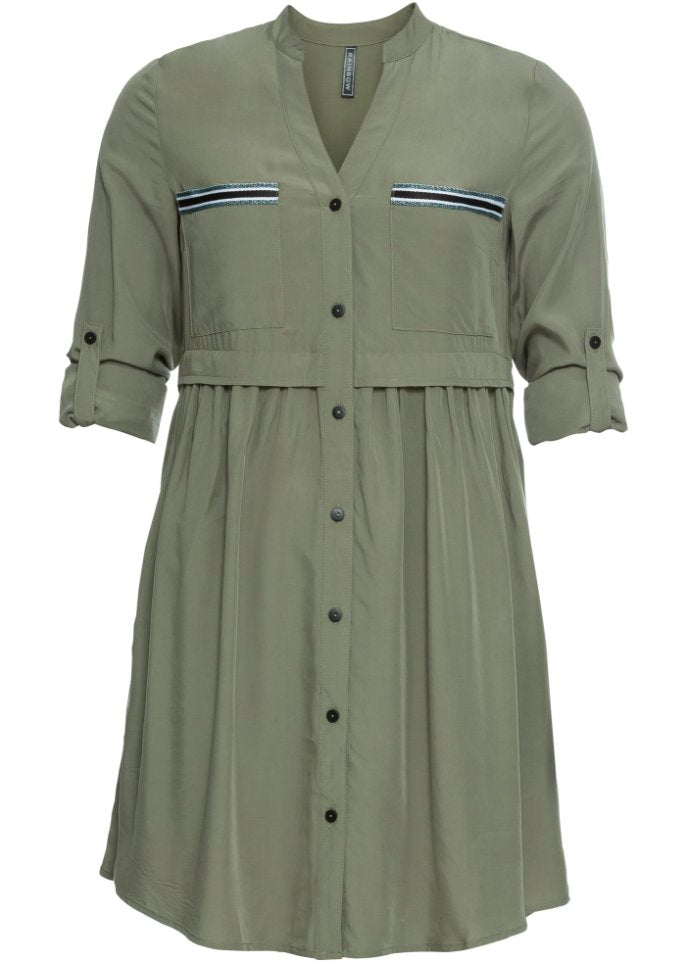 Rainbow short shirt dress, green