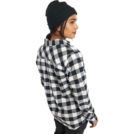 Women's Burton Favorite Long Sleeve Flannel Shirt in Stout White Buffalo Plaid