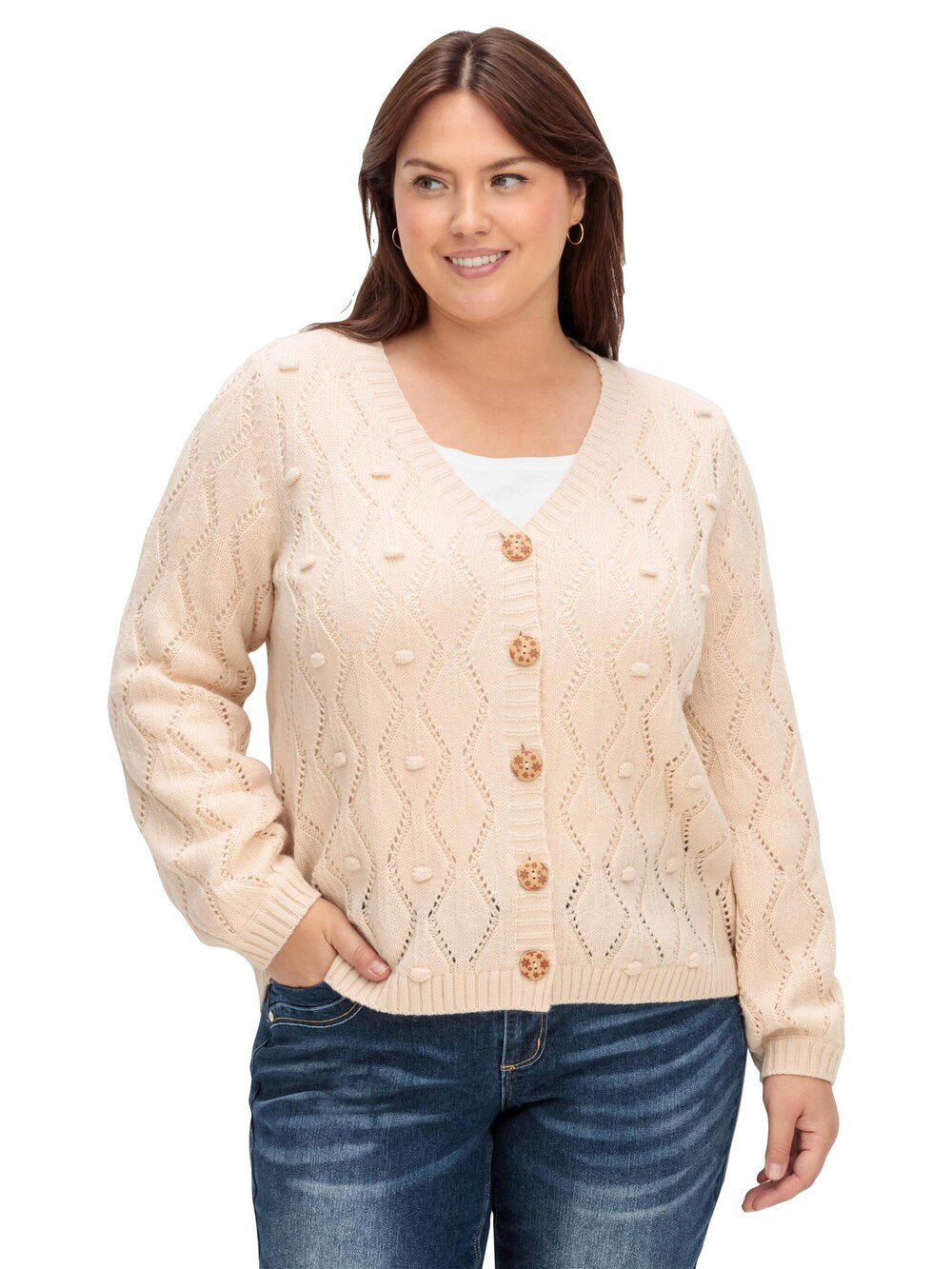 Joe Browns knitted cardigan, nude