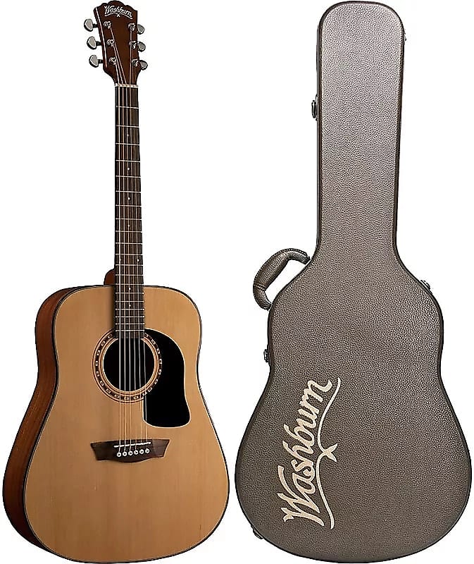 Acoustic guitar Washburn AD5K Apprentice D5 Series Dreadnought Mahogany Neck 6-String Acoustic Guitar w/Hard Case