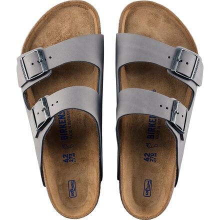 Birkenstock Women's Arizona Sandals with Soft Insole in Dove Gray Nubuck