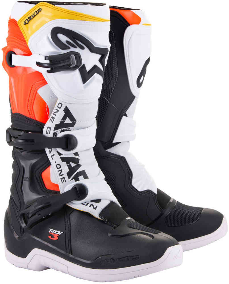 حذاء Tech 3 Alpinestars Motocross، أسود/أبيض/أحمر