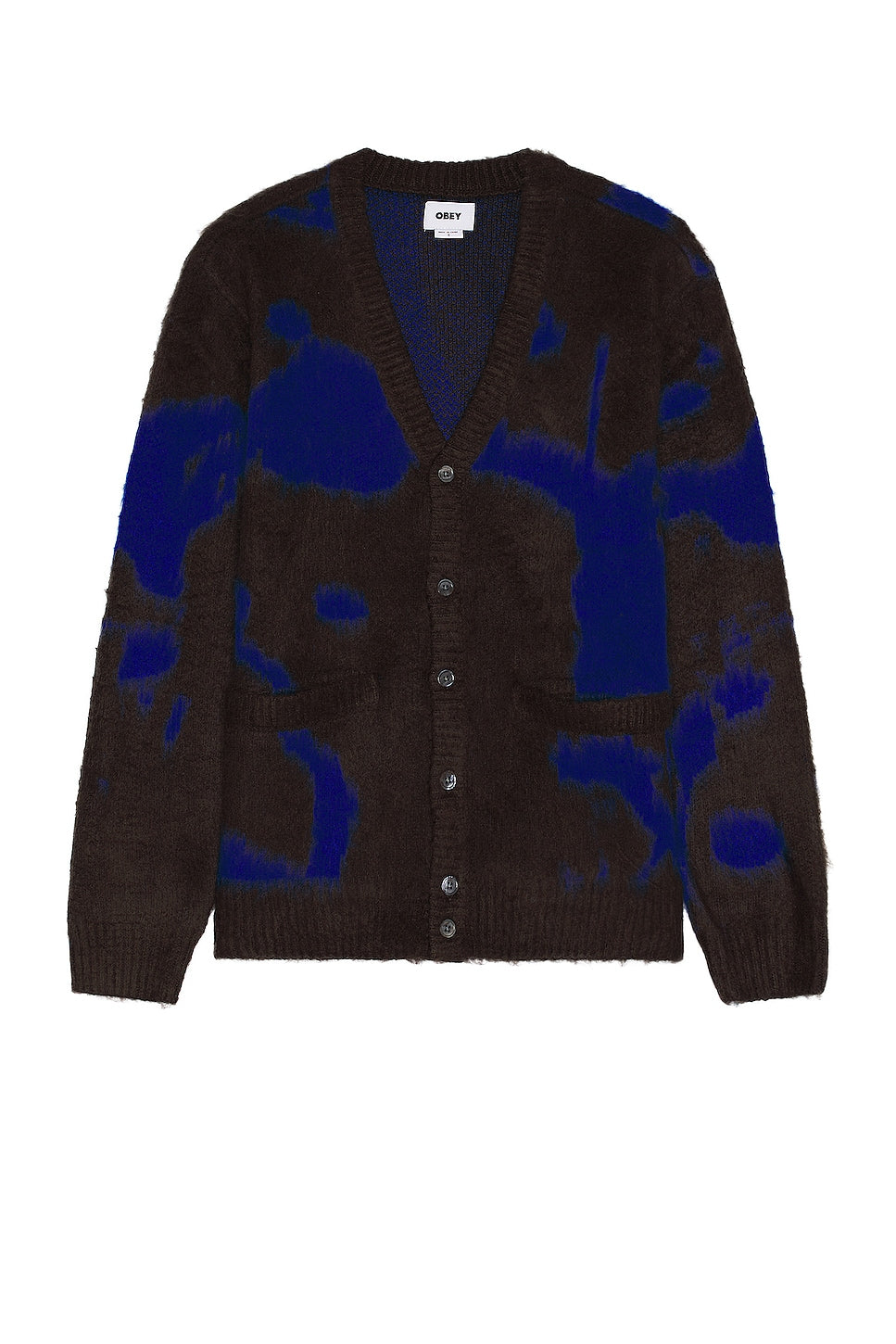 Obey Luka Splatter Cardigan, Java Brown Mult