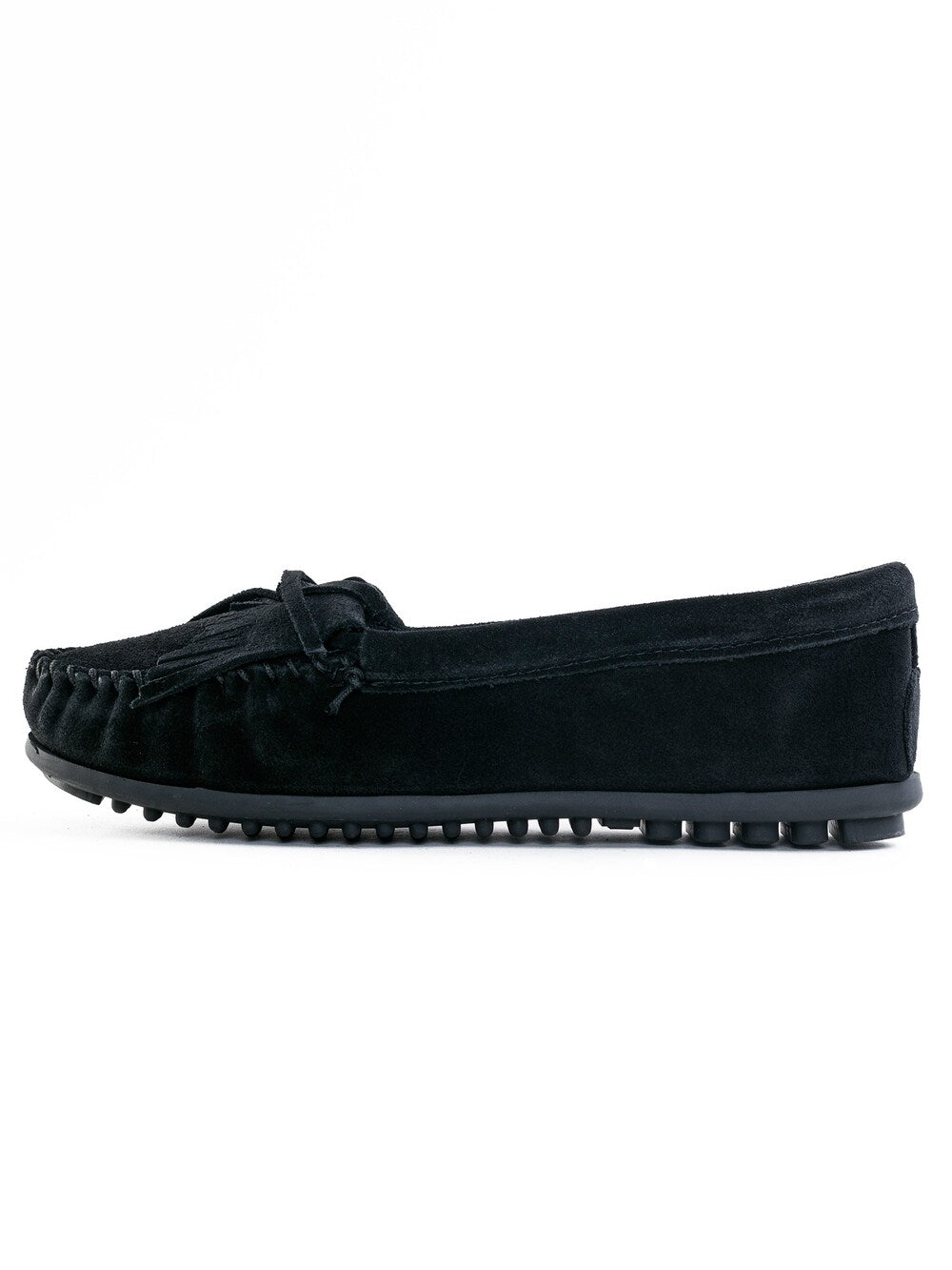 Minnetonka Kilty moccasins, black