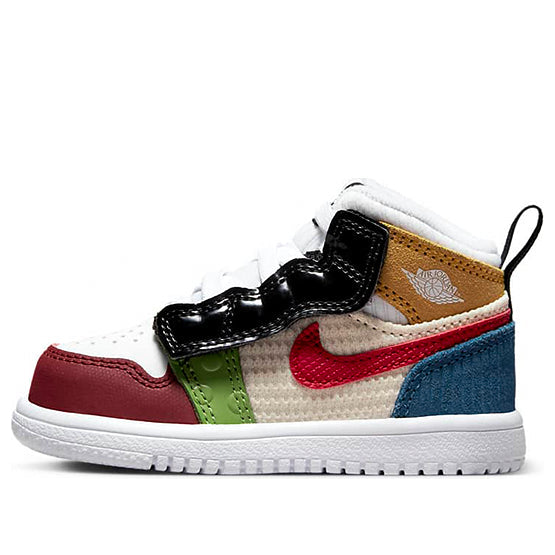 حذاء رياضي (TD) Air Jordan 1 Mid ALT SE 'Pearl White Gym Red'، أبيض