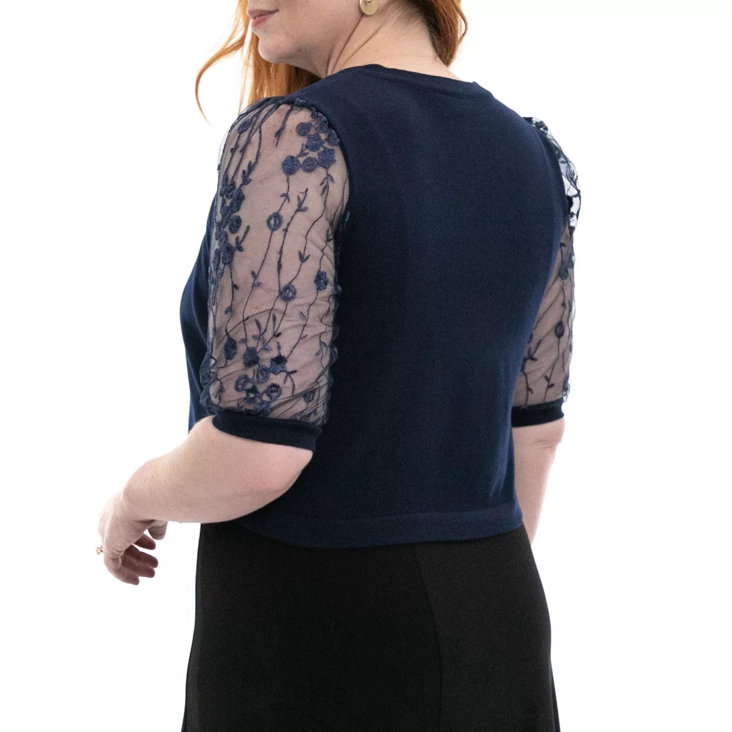 Women's bolero with embroidered sleeves Nina Leonard Nina Leonard, dark blue