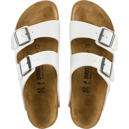 Women's Arizona Birkenstock Narrow Sandals, White Birko Flor