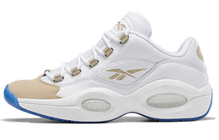 Reebok Question Basketball Unisex Sneakers, White/Gold/Blue