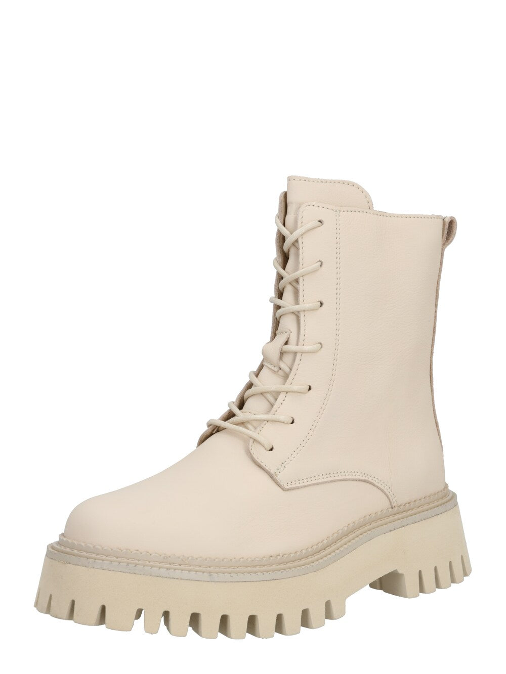 Bronx Groovy Lace-Up Ankle Boots, Cream