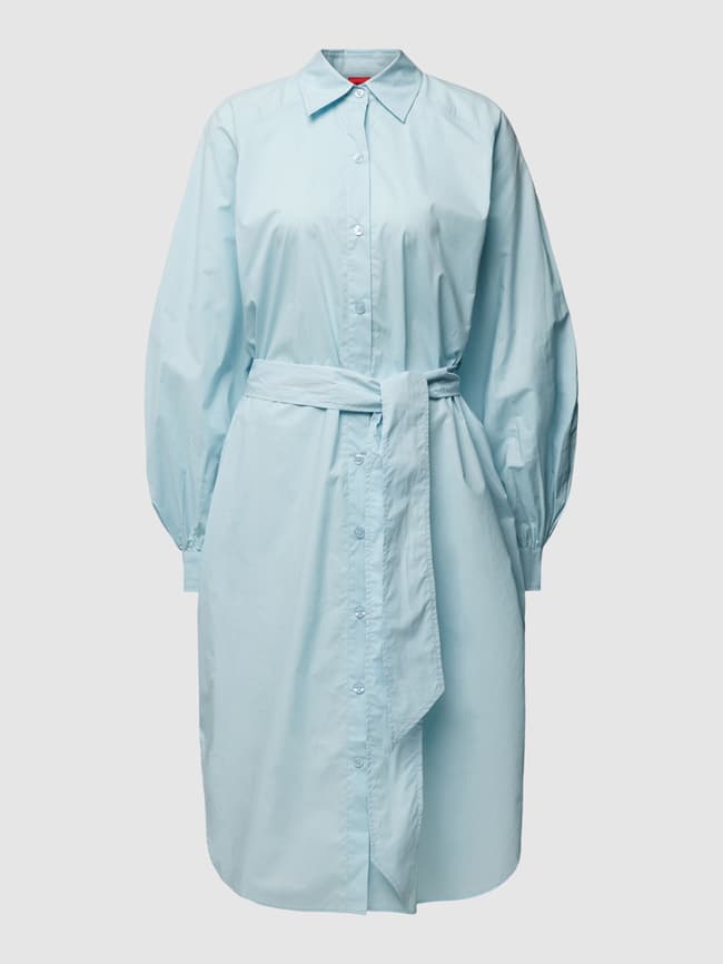 Shirt dress with belt model "Cameran" HUGO, light blue