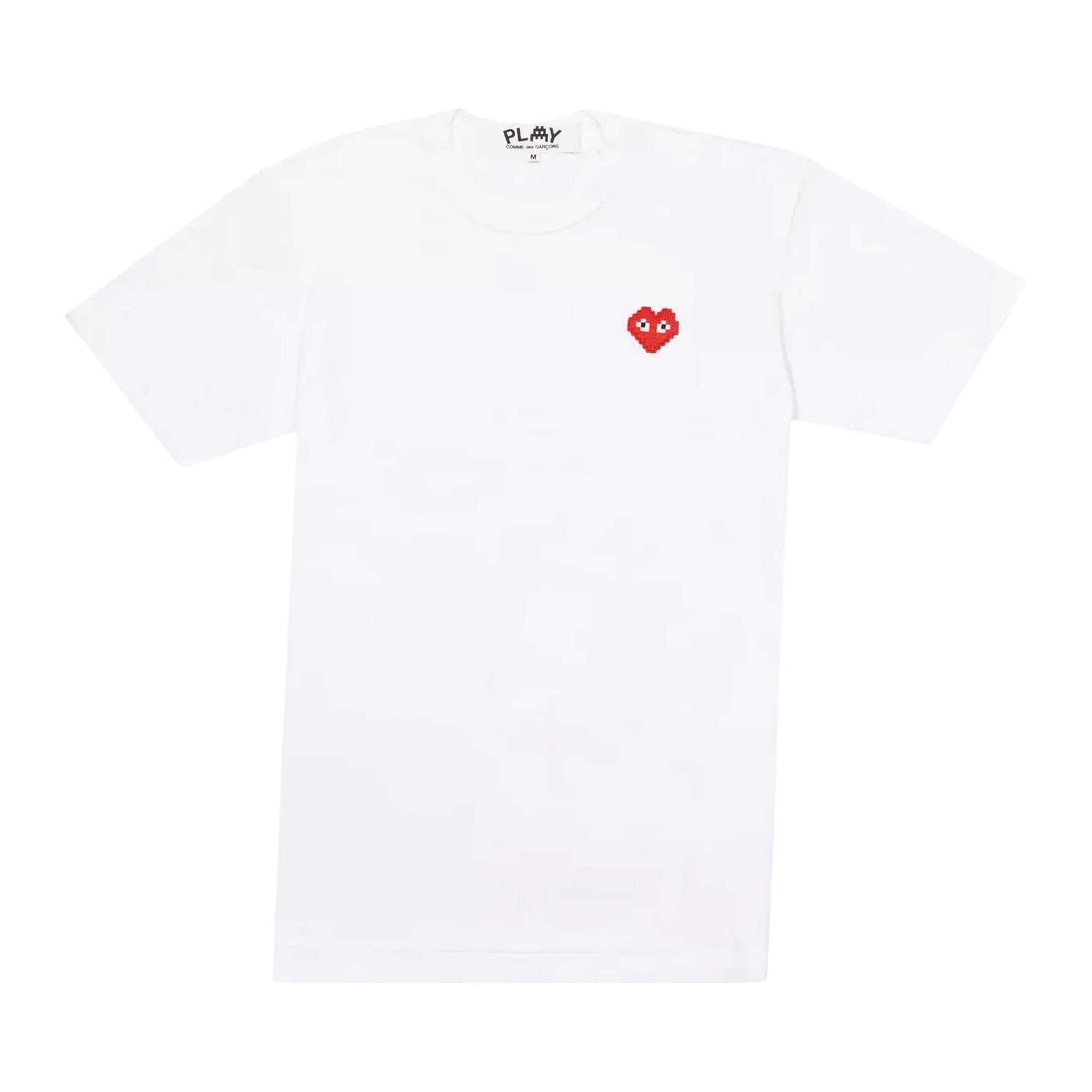 تي شيرت Comme des Garçons PLAY x Invader Heart باللون الأبيض