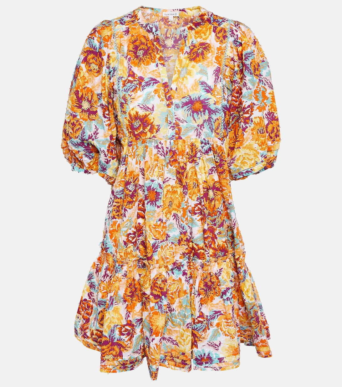 Aria cotton mini dress with floral print POUPETTE ST BARTH, multicolor