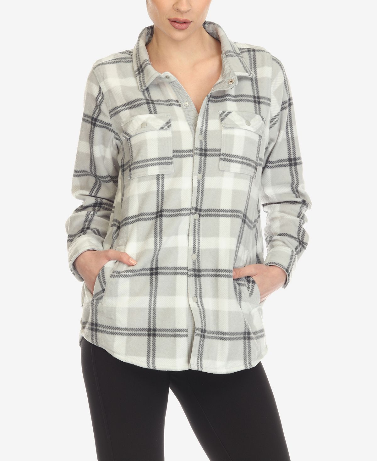 Women's flannel shirt in White Mark check