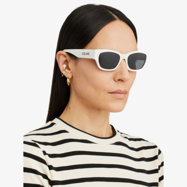 CL40197U Celine acetate cat eye sunglasses, white