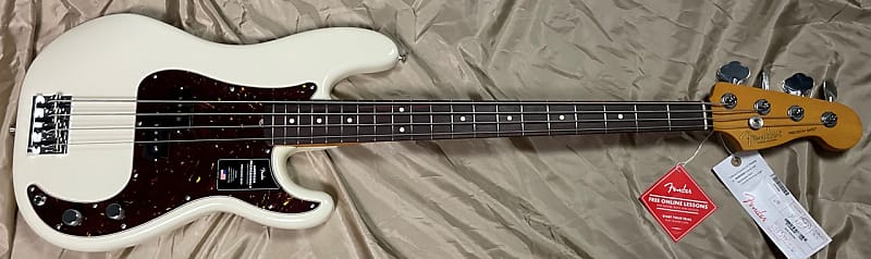 Bass guitar Fender AM Pro II Precision, Olympic White / Rosewood