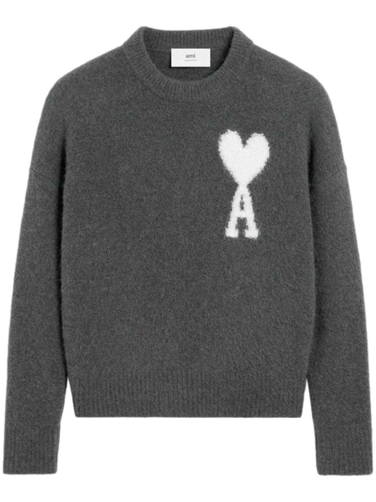 AMI Paris Ami de Coeur Monogram Jumper, Grey