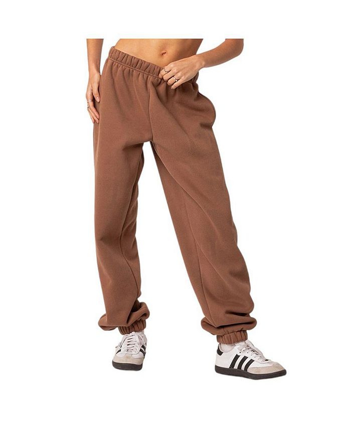 Women's oversized sports trousers Clark Edited, brown