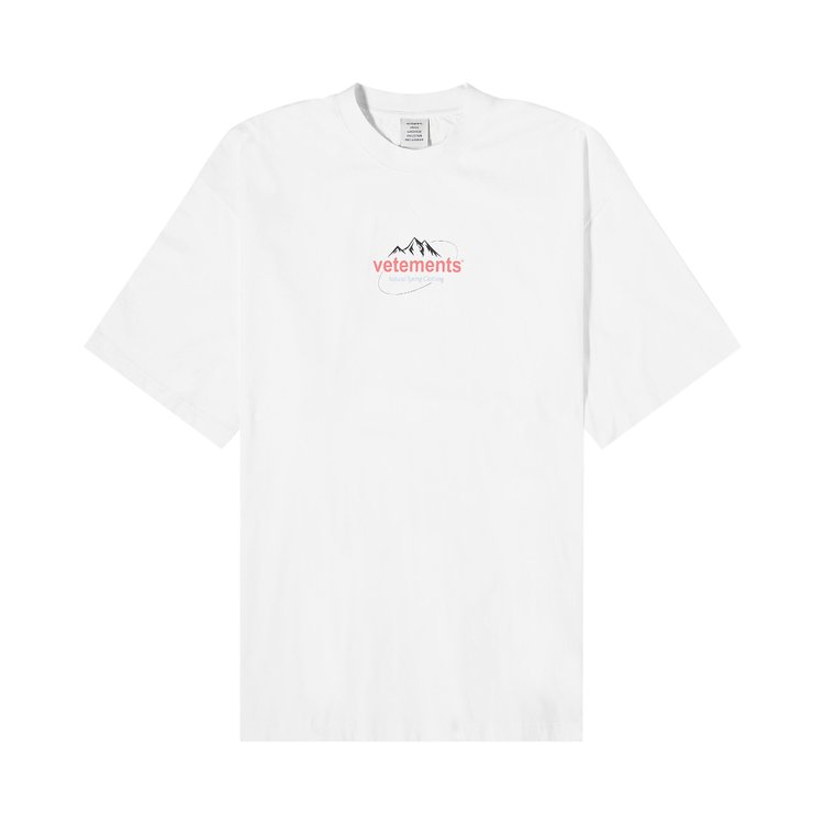 تي شيرت Vetements Spring Water Logo 'White' باللون الأبيض