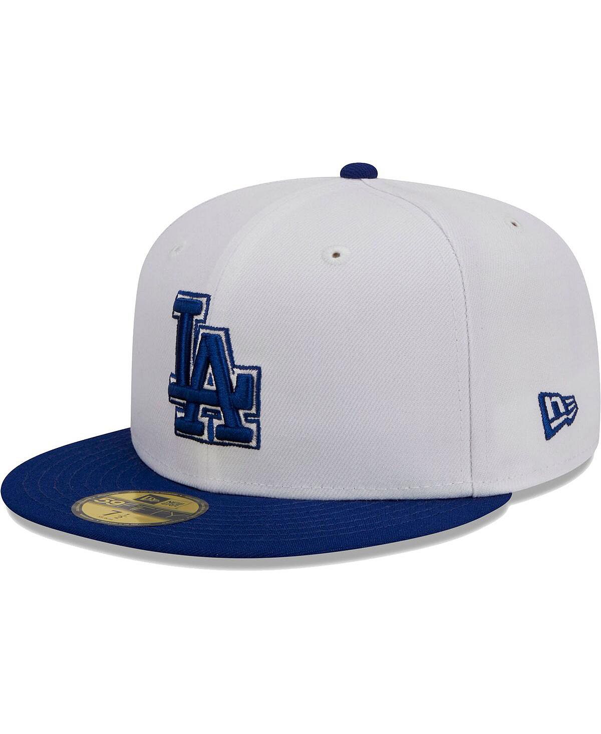 قبعة Royal Los Angeles Dodgers Optic 59FIFTY New Era للرجال باللون الأبيض