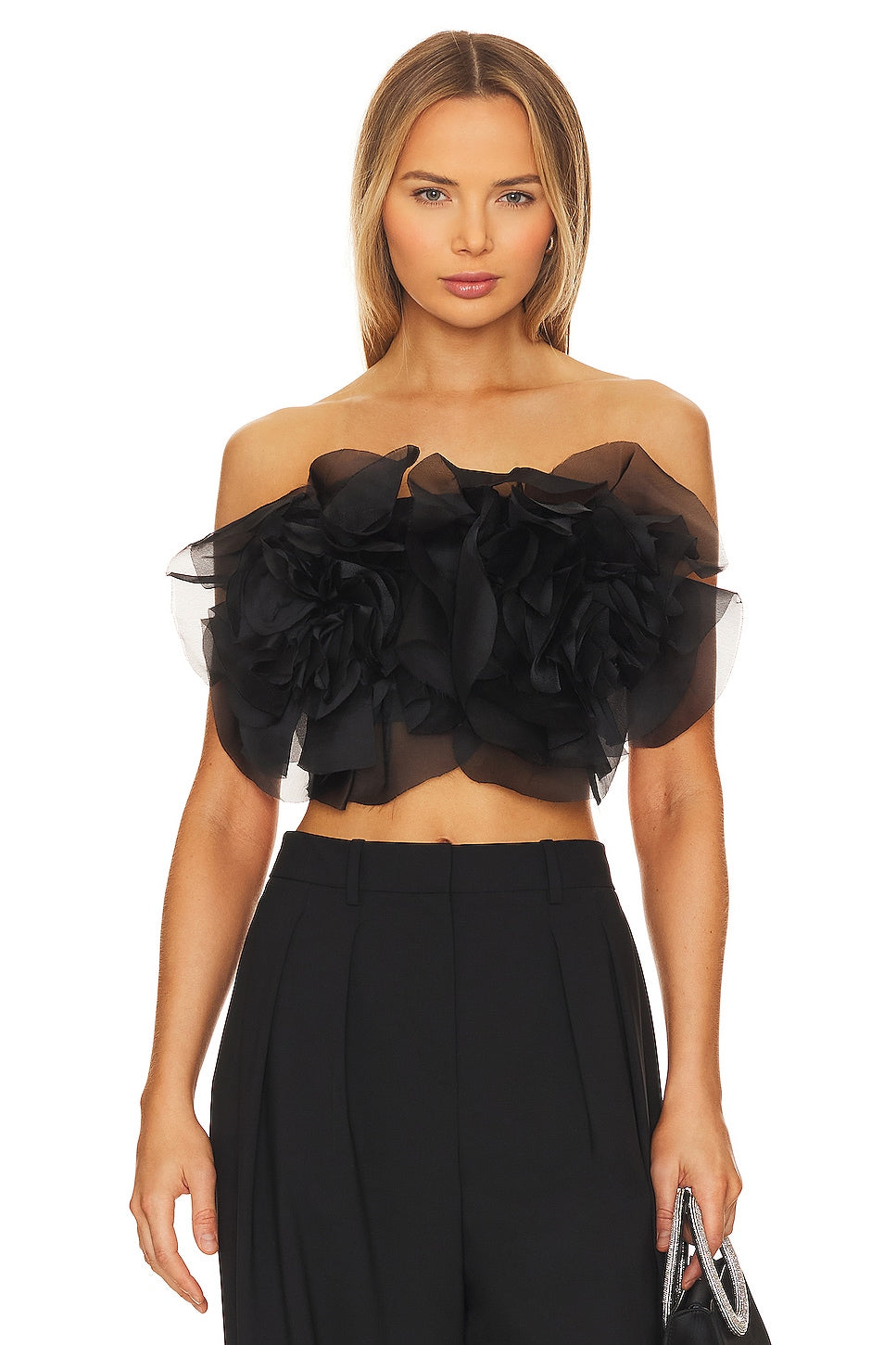 Bustier Bardot Fleurette, black