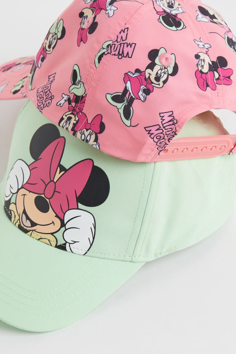 Pack of 2 caps with H&M print