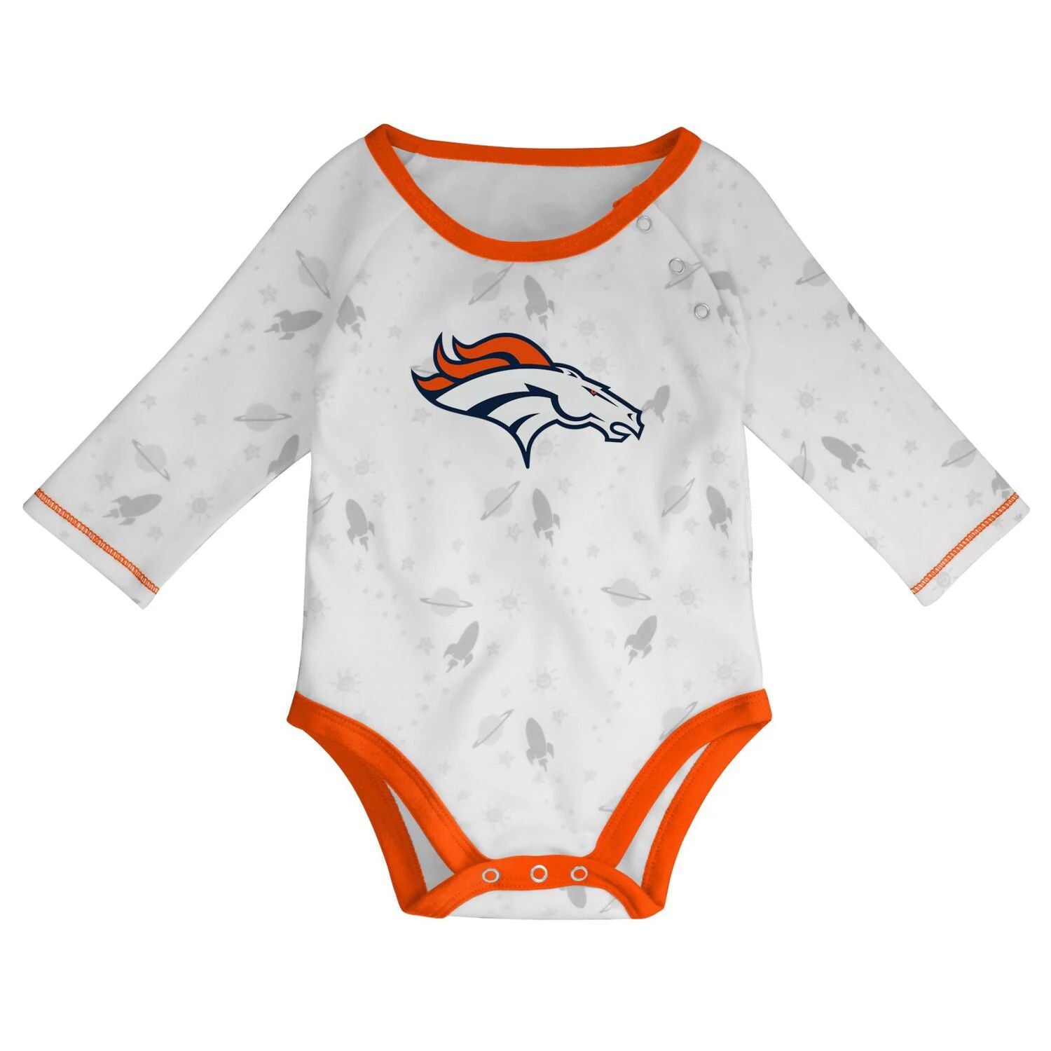 White/Orange Denver Broncos Dream Team Newborn/Infant Onesie set with pants and hat Outerstuff