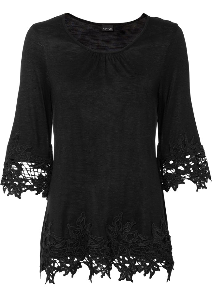 Bodyflirt lace shirt, black