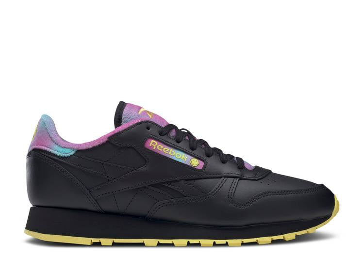 حذاء رياضي Reebok SMILEY X CLASSIC LEATHER '50TH ANNIVERSARY - BLACK' باللون الأسود