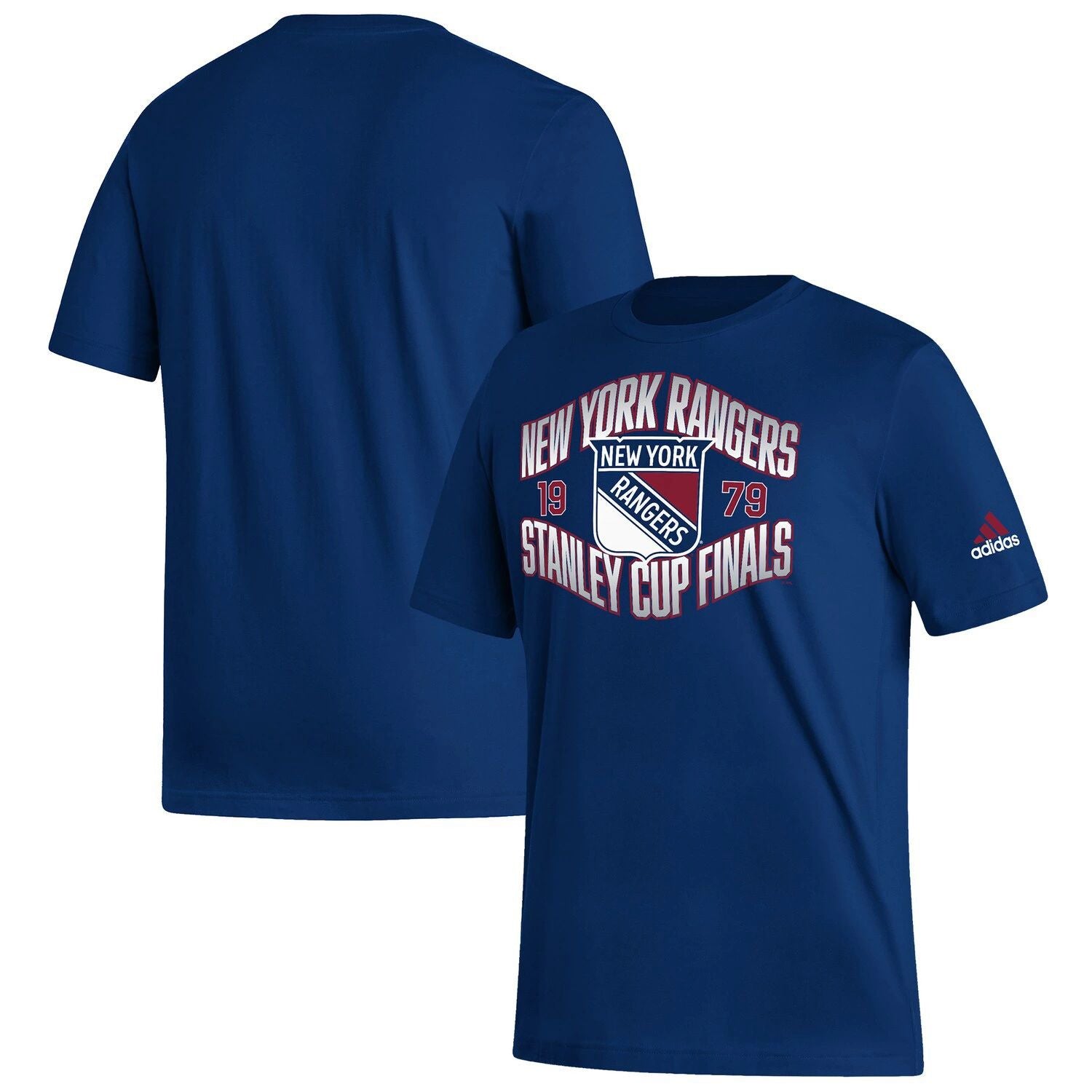 تي شيرت adidas New York Rangers Fresh Team Classics للرجال باللون الأزرق الداكن