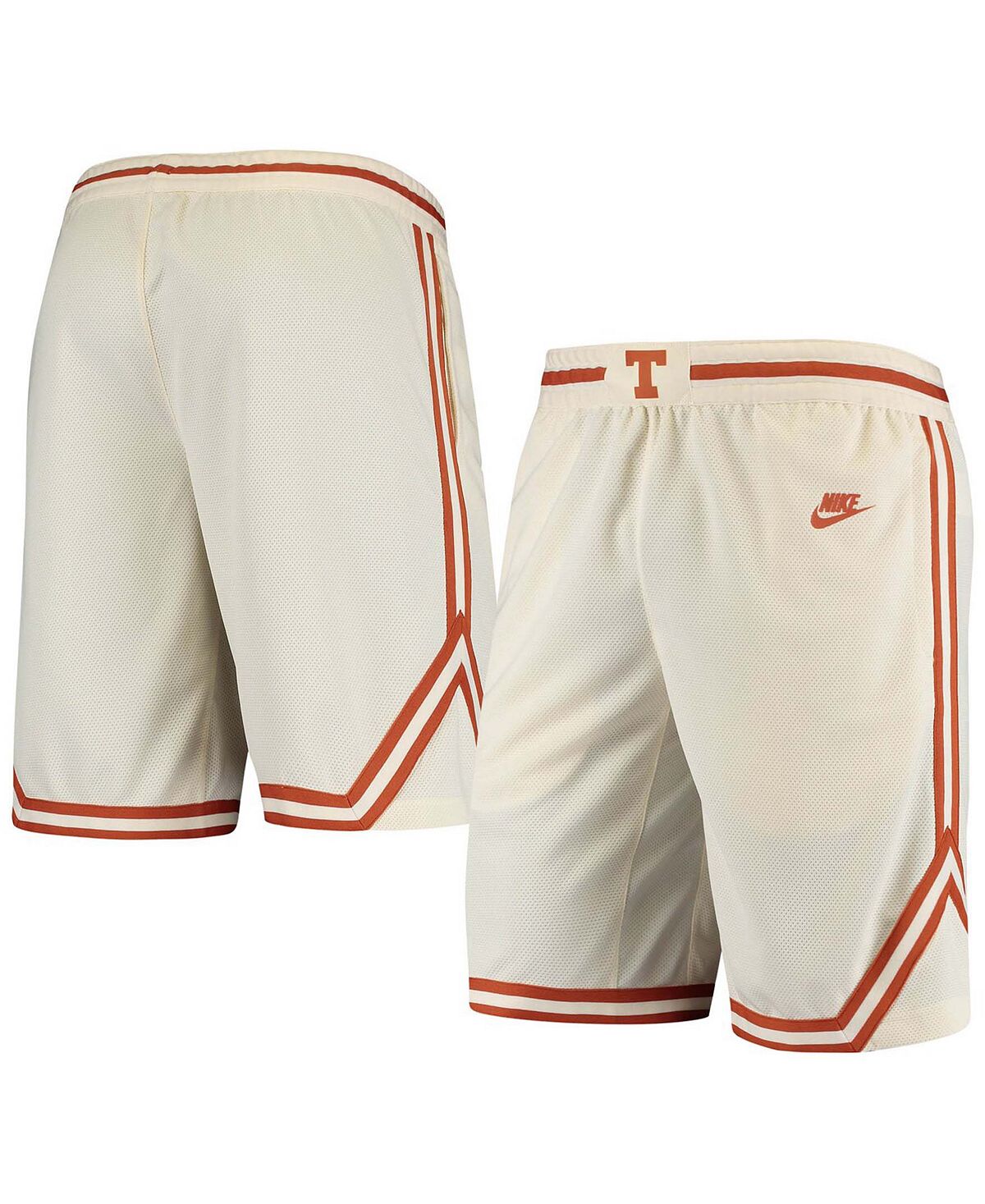 Texas Longhorns Performance Replica Nike Men's Cream Retro Basketball Shorts