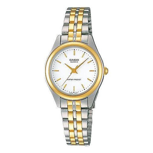 CASIO ENTICER Series Watch Waterproof Silver/White/GoldSilver Analog, yellow