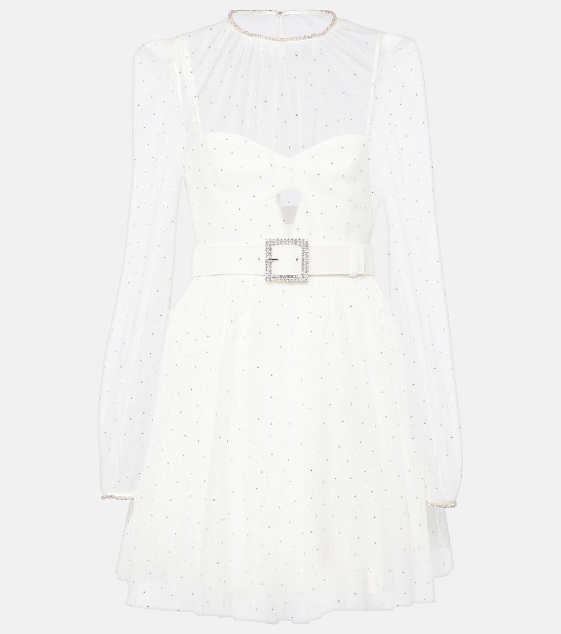 Mirabella wedding mini dress with Rebecca Vallance decoration, white