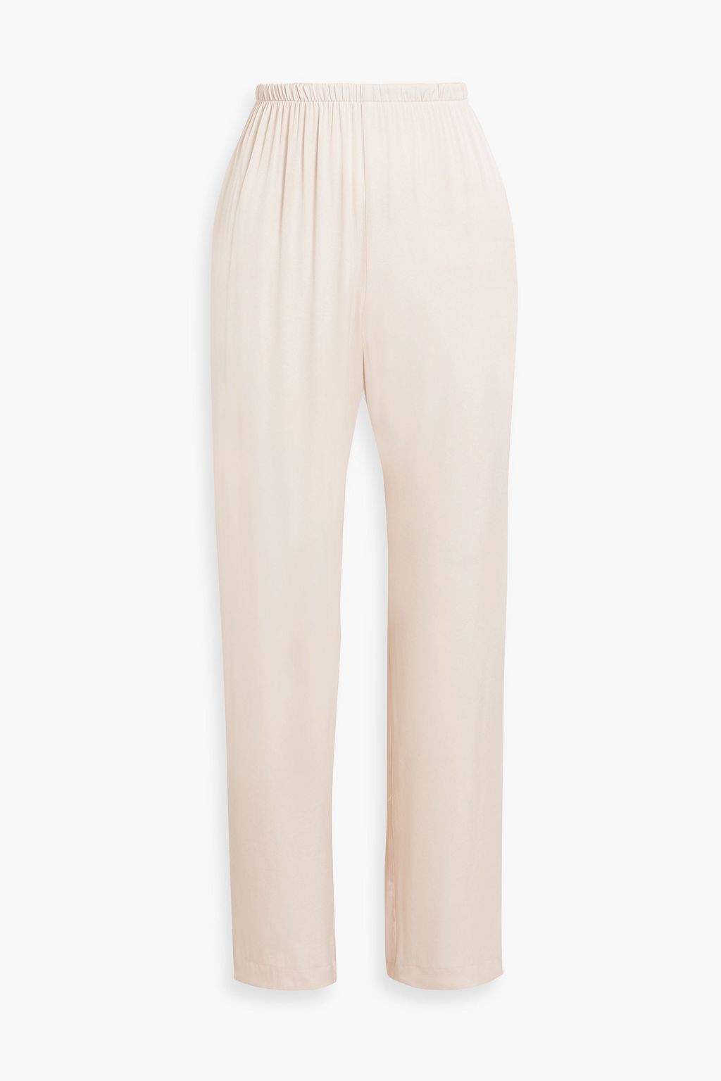 Leah IRIS & INK straight fit satin trousers, cream