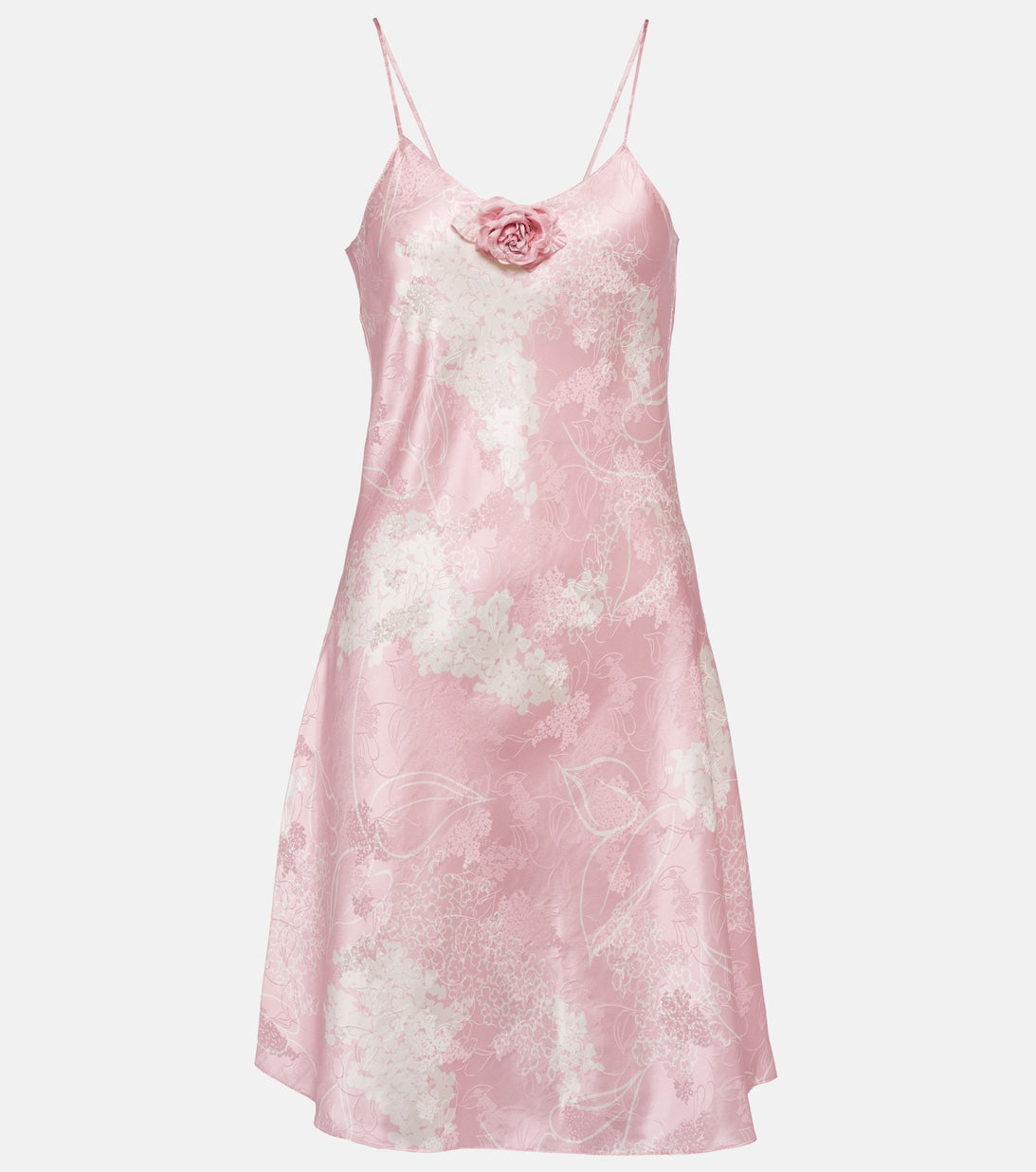 Silk mini dress with RODARTE print, pink