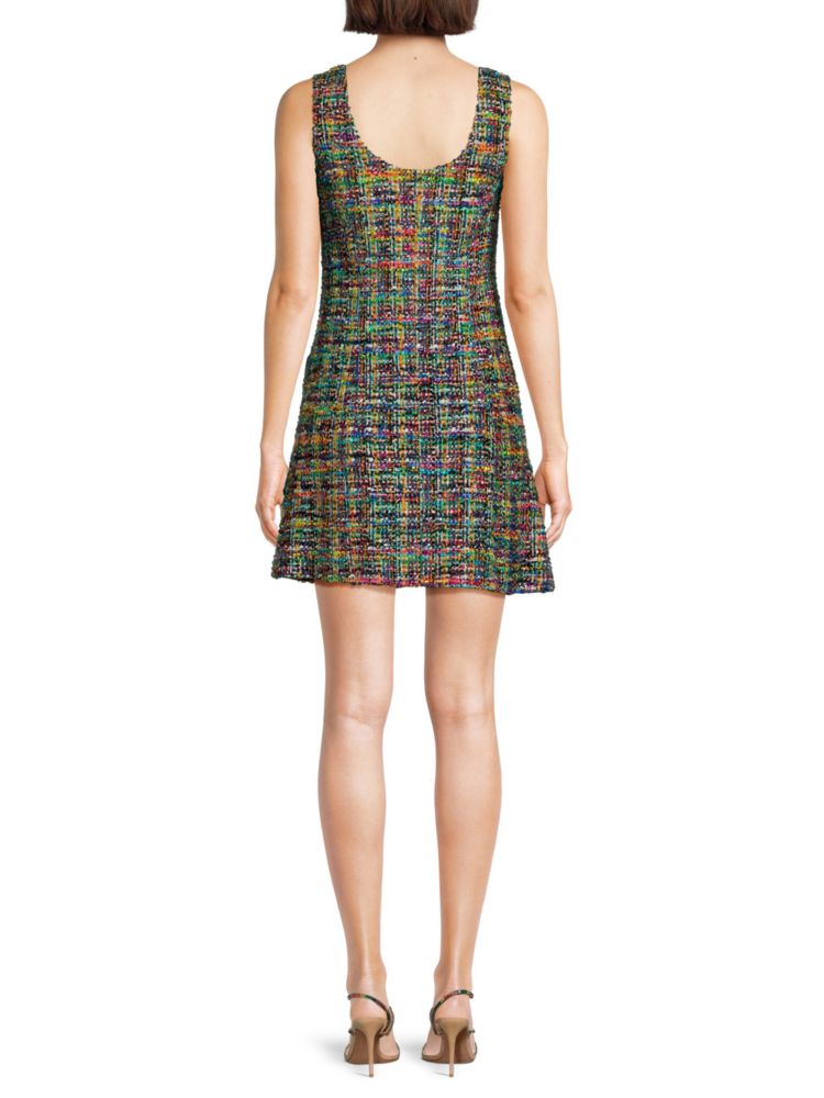 Etro beaded wool blend mini dress, green