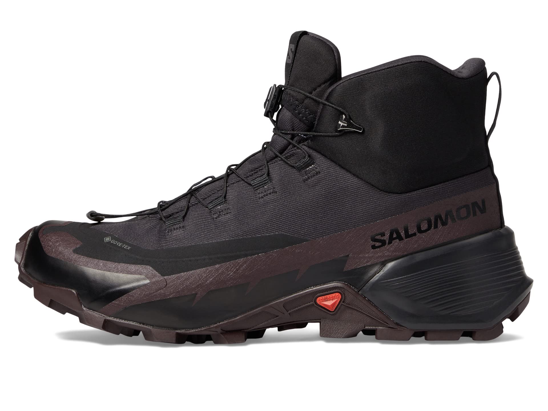 حذاء للمشي لمسافات طويلة Salomon Cross Hike Mid GTX 2، أسود/بورجوندي