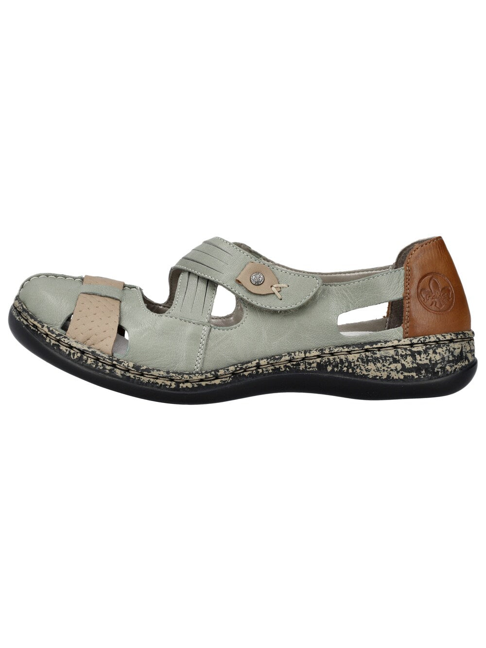 Rieker strap ballerinas, dark green