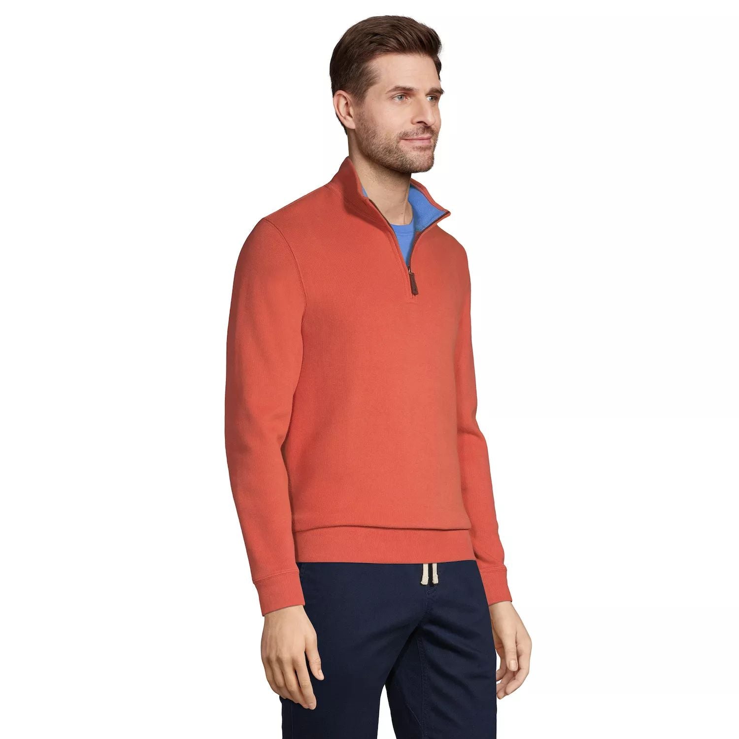 Big & Tall Bedford Lands' End Quarter Zip Sweater