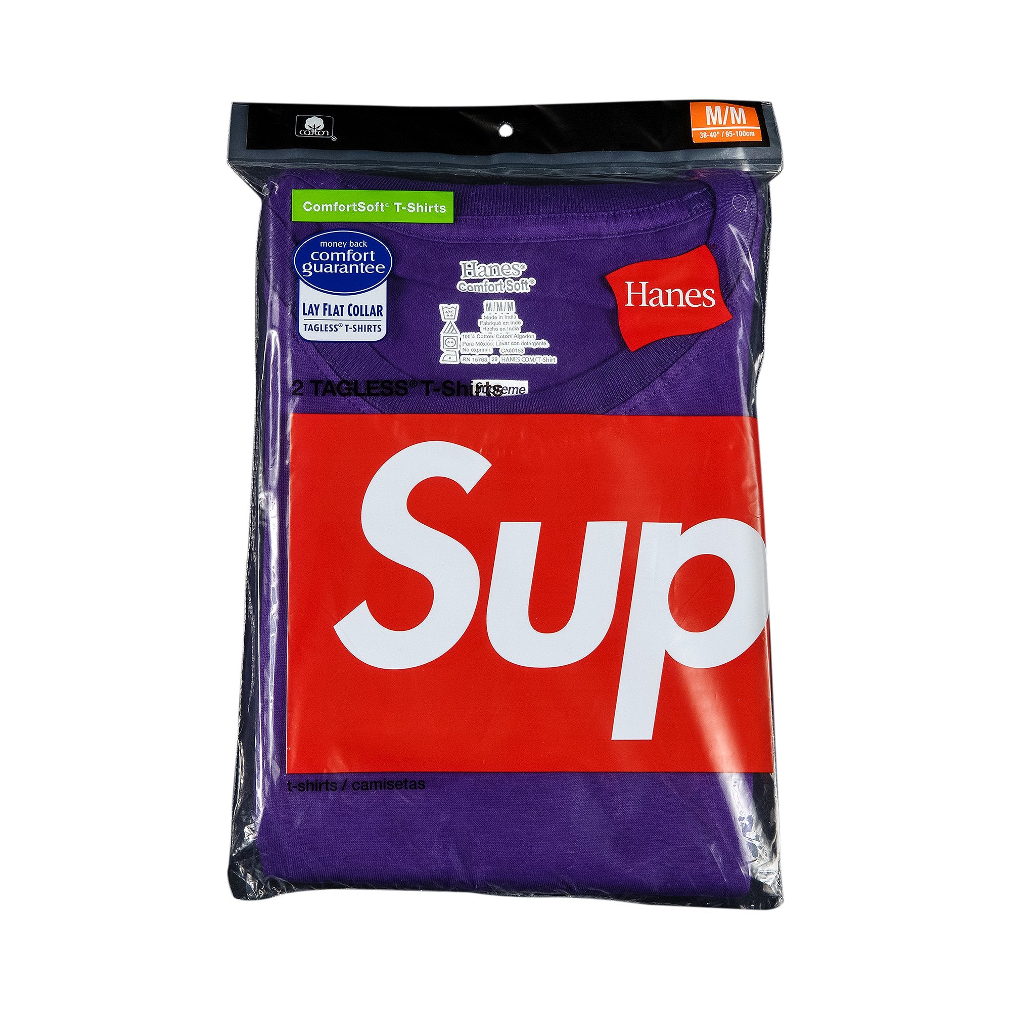 تي شيرتات Supreme x Hanes No Tag (عبوة من قطعتين)، أرجواني