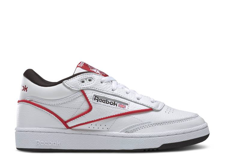 حذاء رياضي Reebok CLUB C MID 2 'WHITE FLASH RED' باللون الأبيض