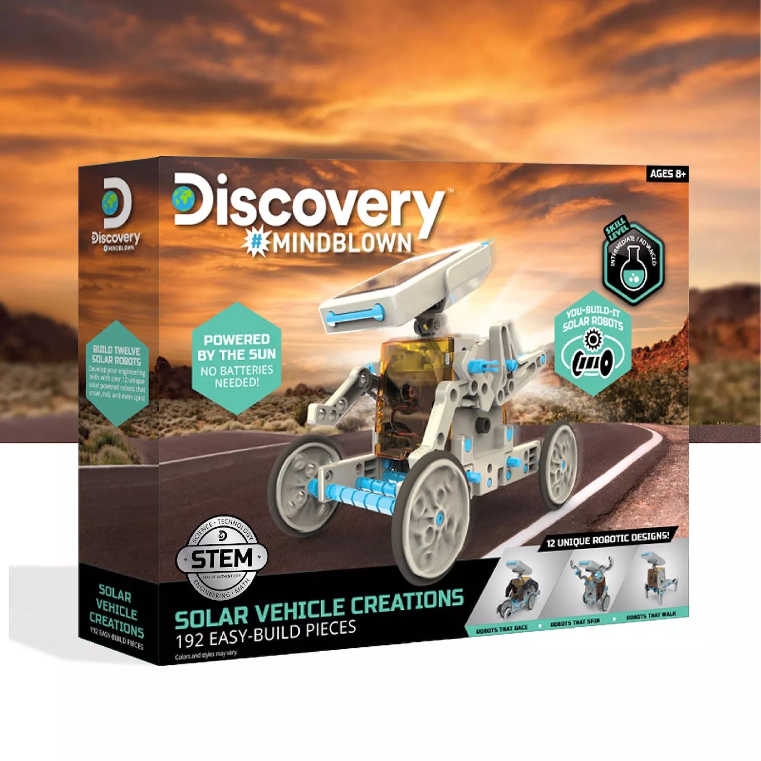 Discovery Mindblown 197-Piece Solar Powered Toy Car Kit Discovery Mindblown