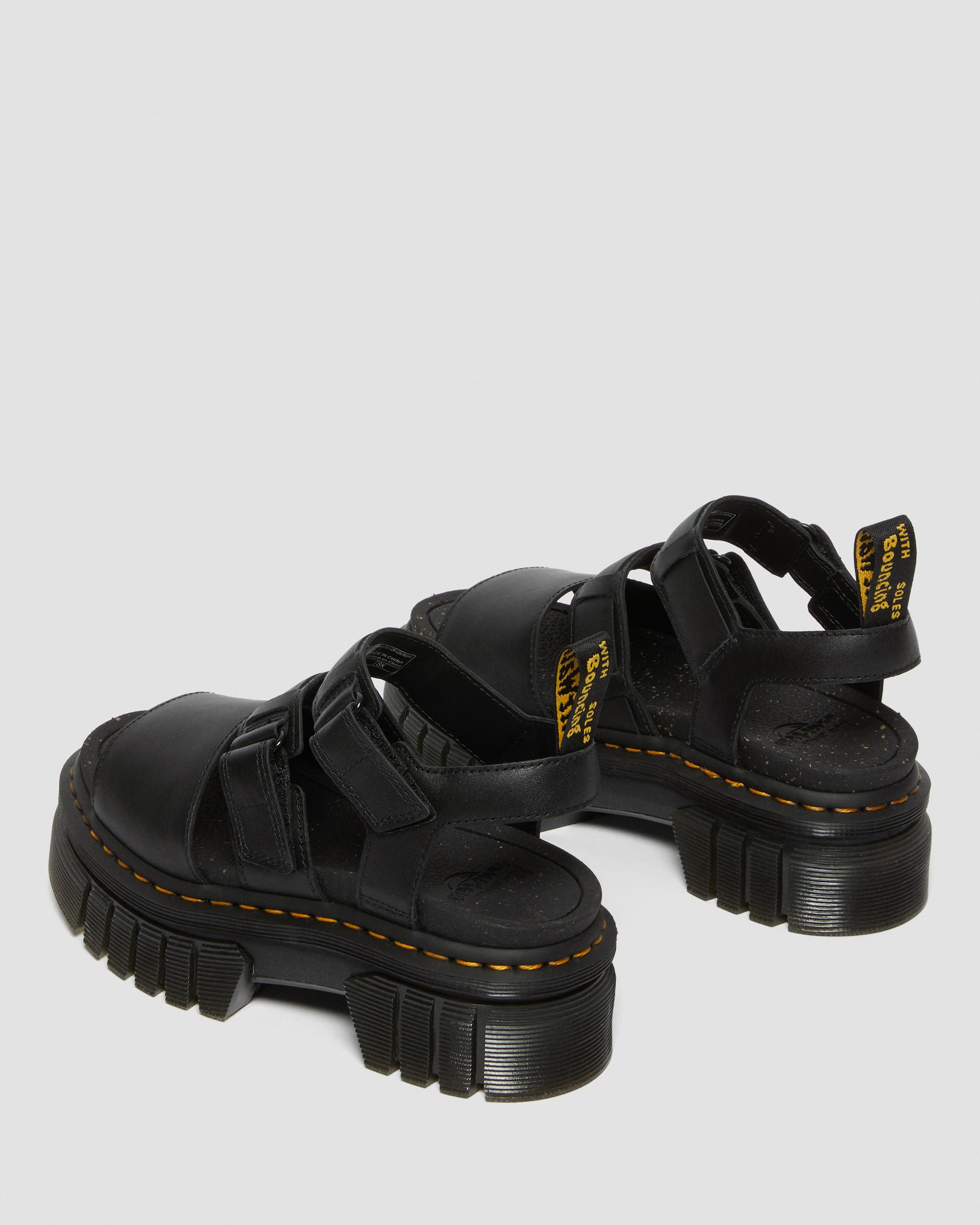 صندل Ricki Nappa Lux الجلدي ذو النعل السميك مع 3 أحزمة من Dr. Martens