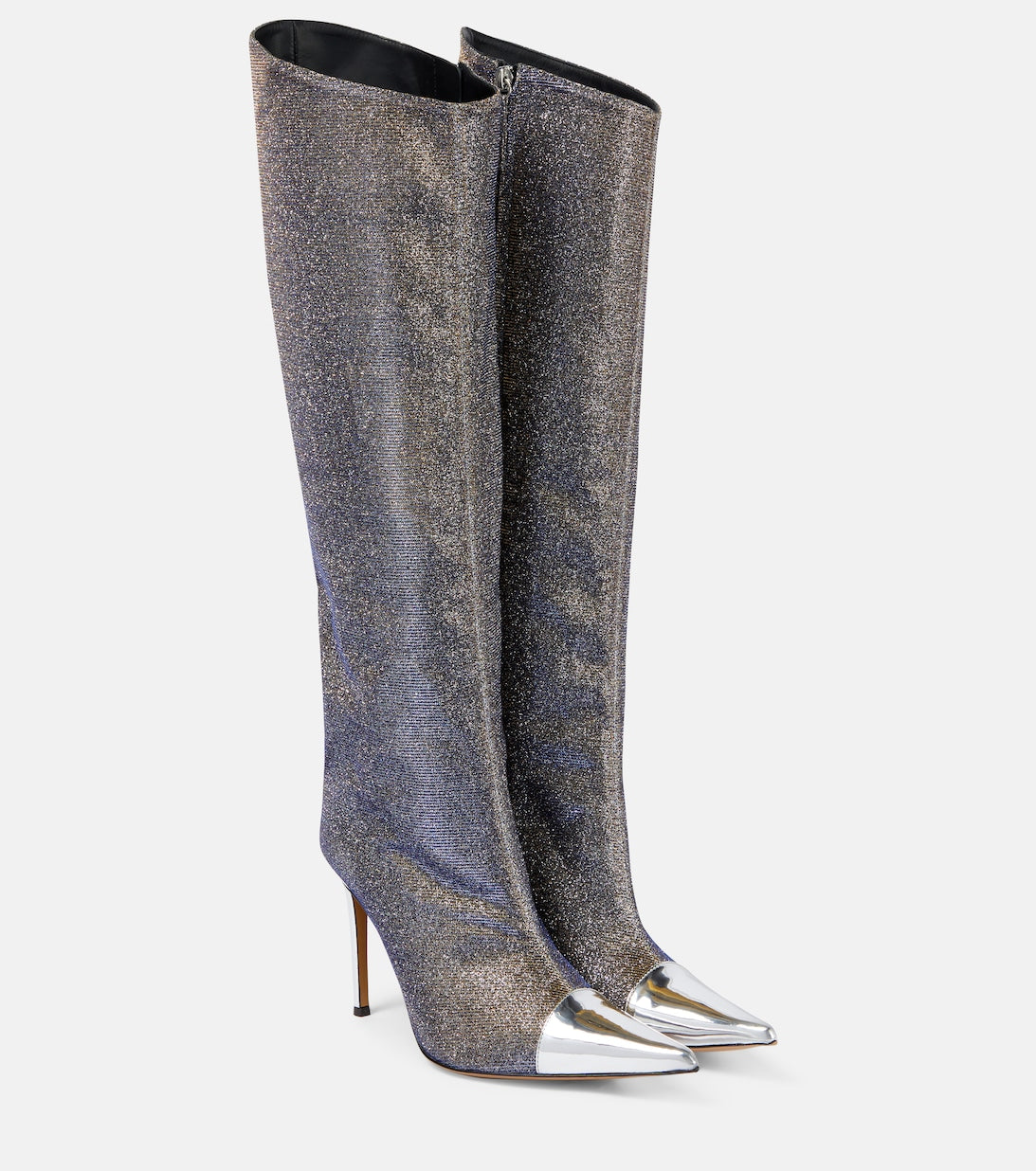 Alexandre Vauthier Metallic Boots, Silver