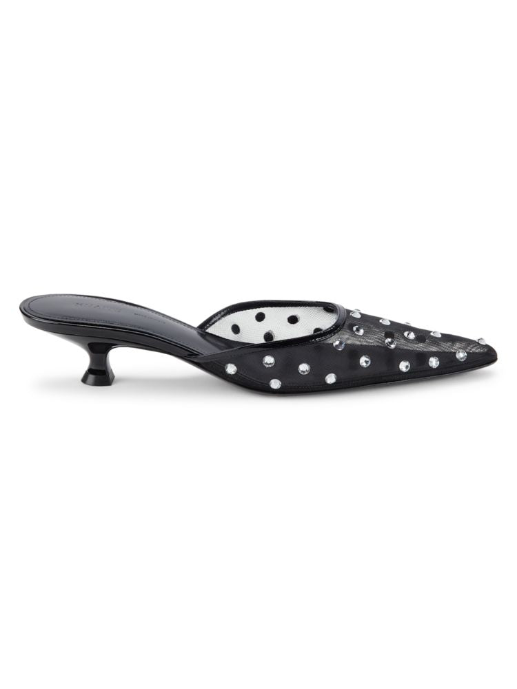 Minna mules with crystal polka dot heel Khaite, black