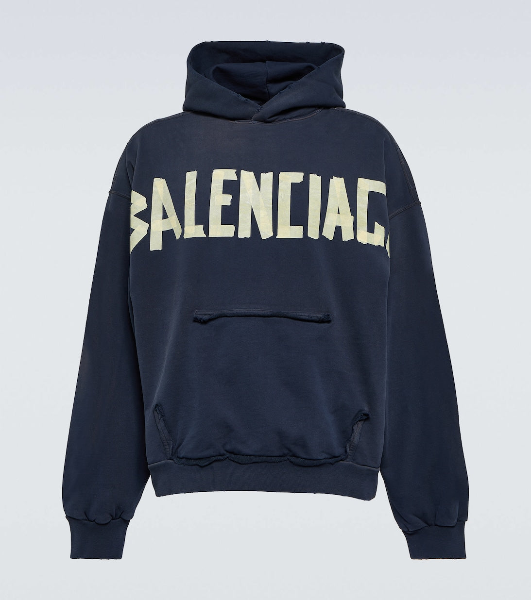 هودي جيرسي قطني بشعار Balenciaga، أزرق